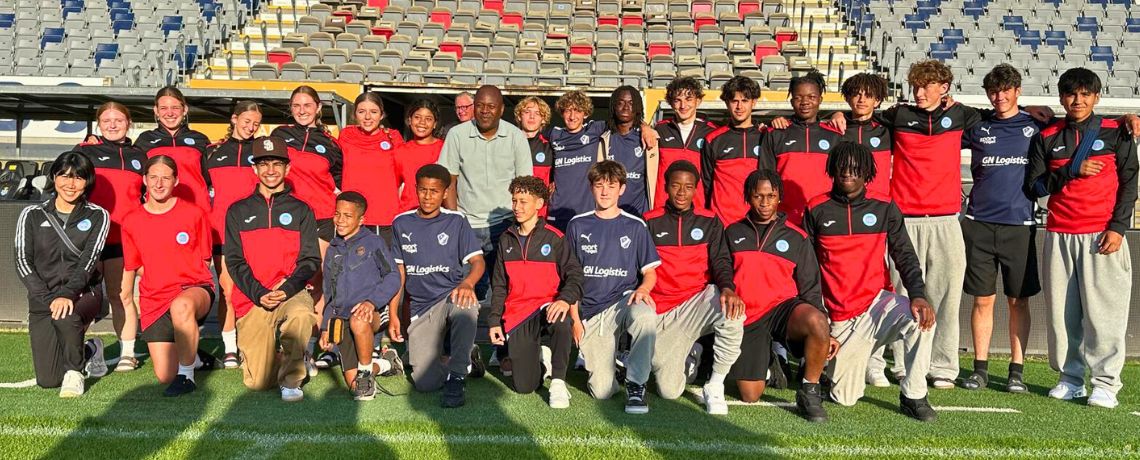 Soccer club group photo on field